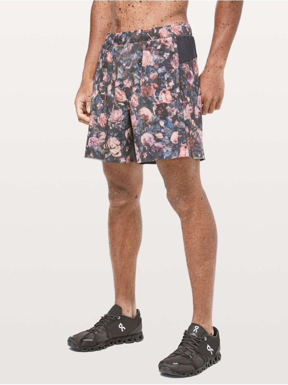 Lululemon, Floral Performance Men's Shorts - Pink & Black